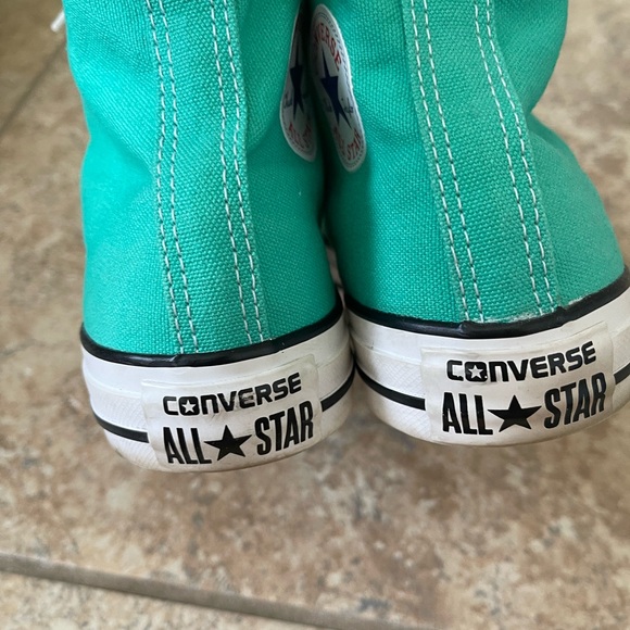 Converse Womens High-Top Sneakers - Teal and White - Picture 3 of 5